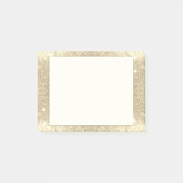 GoldGlitzer-klassisches Glamour-Schein-Imitat Post-it Klebezettel (Vorderseite)