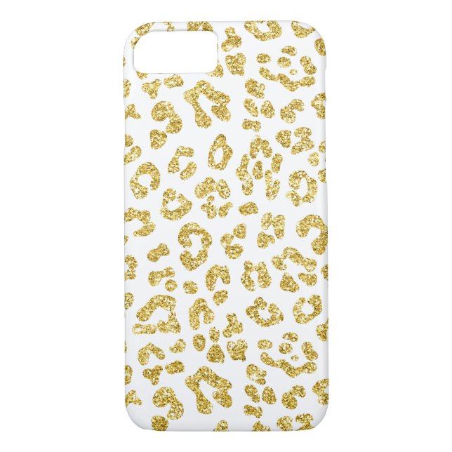GoldGlitzer-Leopard-Druck Case-Mate iPhone Hülle (Rückseite)