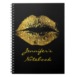 GoldGlitzer-Lippen #3 Notizblock