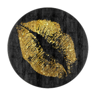 GoldGlitzer-Lippen #4 Schneidebrett