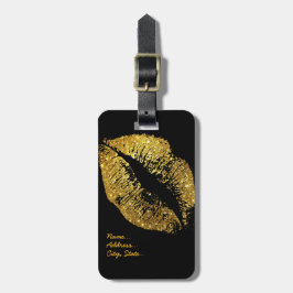 GoldGlitzer-Lippen Gepäckanhänger