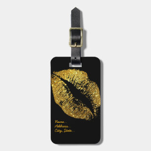 GoldGlitzer-Lippen Gepäckanhänger