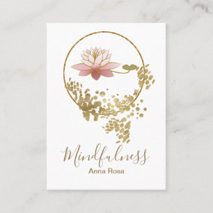 *~* GoldGlitzer-Lotos-Meditationmindfulness-Yoga Visitenkarte