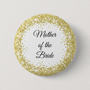 GoldGlitzer. Mutter der Braut Button