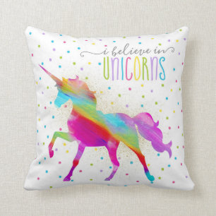 GoldGlitzer-RegenbogenUnicorn Kissen