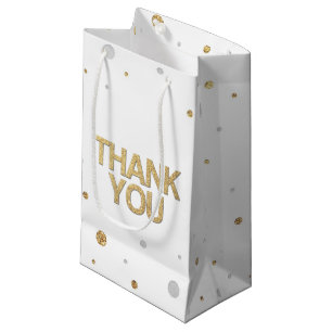 GoldGlitzer-silberne Folien-DruckConfetti danken Kleine Geschenktüte