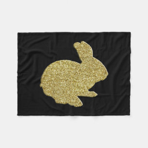GoldGlitzer-Silhouette-Häschen-Fleece-Decke Fleecedecke