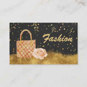 *~* GoldGlitzer TASCHEN-ROSEN-MODE Sterne Visitenkarte