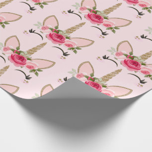 GoldGlitzer u. rosa Geschenkpapier