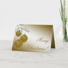 GoldGlitzer-Weihnachtsverzierungen Feiertagskarte