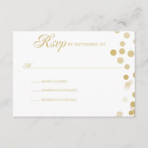 GoldGlitzerconfetti-Hochzeit UAWG RSVP Karte