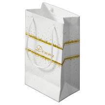 GoldGlitzerconfetti-Name - kleine Geschenk-Tasche