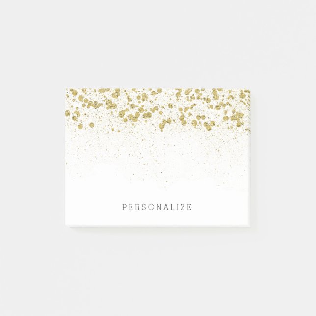 GoldGlitzerConfetti Post-it Klebezettel (Vorderseite)