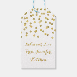GoldGlitzerconfetti-Weihnachtsbacken-Umbauten Geschenkanhänger