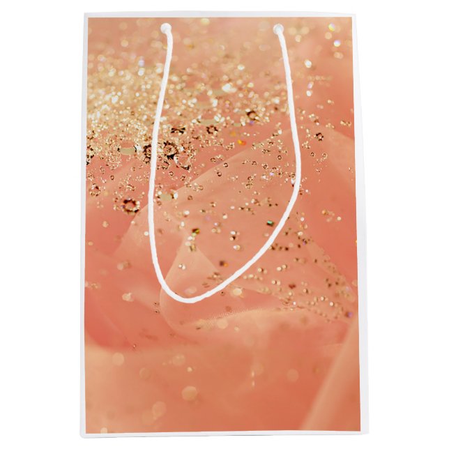 GoldGlitzern Mittlere Geschenktüte (Vorderseite)