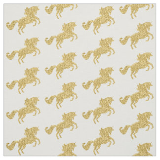 GoldGlitzerunicorn-Gewebe Stoff