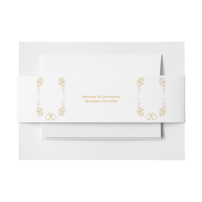 Goldglocken-Design-Hochzeit Einladungsbanderole (Vorderseite Beispiel)