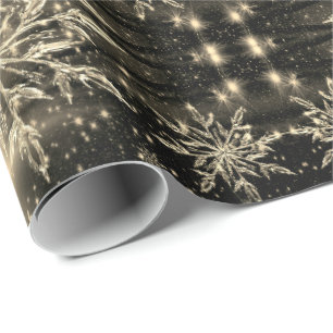 Goldglühendes Bronzeschneeflockenpapier Geschenkpapier