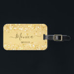 Goldgoldene Glitzern personalisiert Gepäckanhänger<br><div class="desc">Goldene Glitzern personalisierte Gepäckanhänger.</div>
