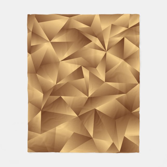 Goldgoldenes Polygonmuster Fleecedecke (Vorderseite)