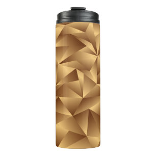 Goldgoldenes Polygonmuster Thermosbecher