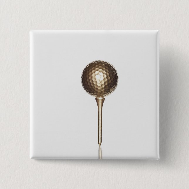GoldGolfball und -t-Stück Button (Vorderseite)