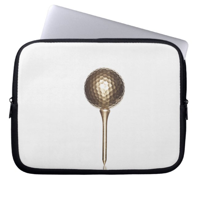 GoldGolfball und -t-Stück Laptopschutzhülle (Vorderseite)