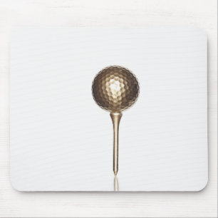 GoldGolfball und -t-Stück Mousepad
