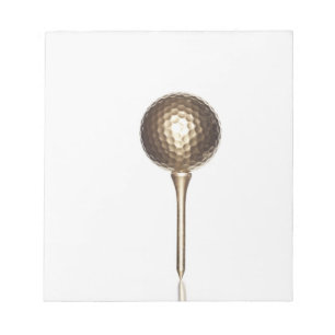 GoldGolfball und -t-Stück Notizblock