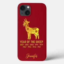 Goldgräber Jahr des Schafs Zodiaka Name Rot Case-Mate iPhone Hülle