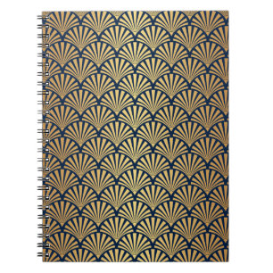 Goldgräber: Nahtlose Art Déco Notizblock
