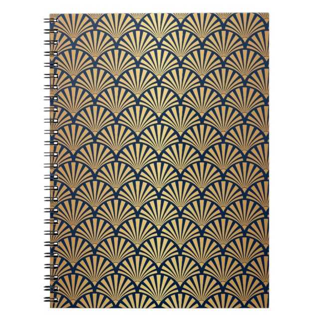 Goldgräber: Nahtlose Art Déco Notizblock (Vorderseite)