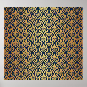 Goldgräber: Nahtlose Art Déco Poster