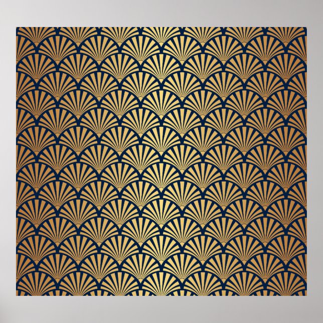 Goldgräber: Nahtlose Art Déco Poster (Vorne)
