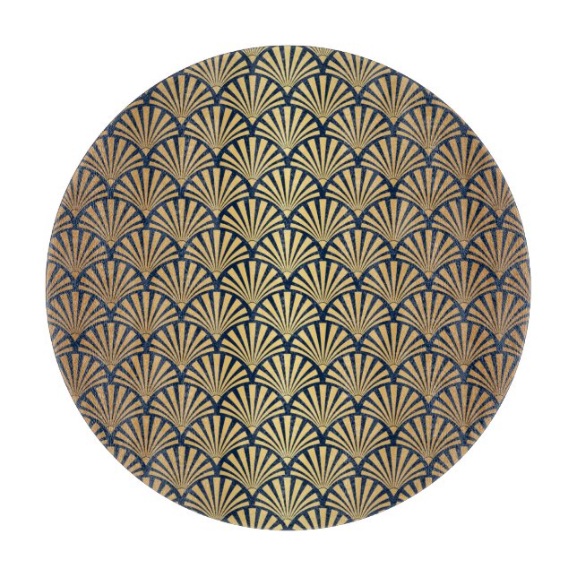 Goldgräber: Nahtlose Art Déco Schneidebrett (Vorderseite)