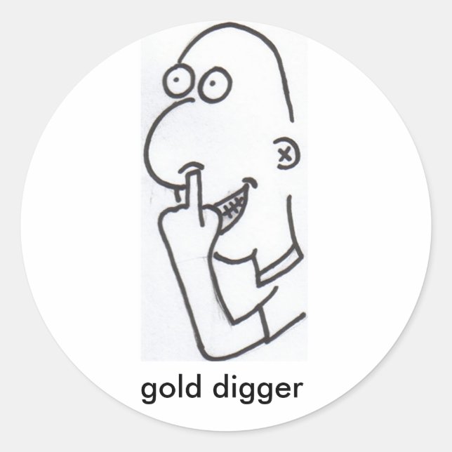 Goldgräber Runder Aufkleber (Vorderseite)