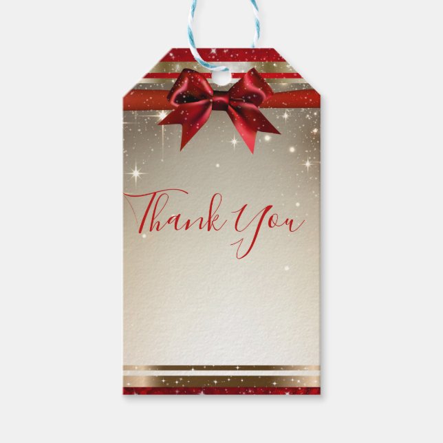 Goldgräber von Sparkle Roter Bow Chic Geschenkanhänger (Vorderseite)