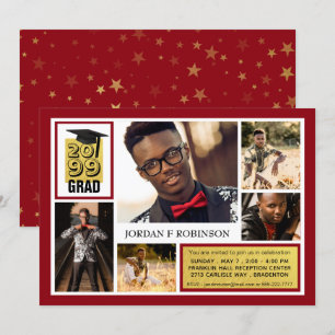 GoldGRAD   Editierbar Red   5 FOTO Einladung