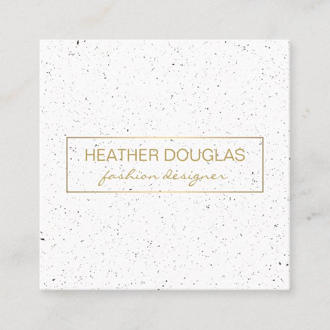 Goldgraue Foil Shine / gesprenkelt Quadratische Visitenkarte (Vorderseite)