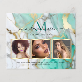 Goldgrauer Marmor Makeup Artist Elegantes Foto Flyer