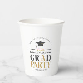 Goldgraues Party Retro Typografie Pappbecher