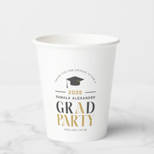 Goldgraues Party Retro Typografie Pappbecher