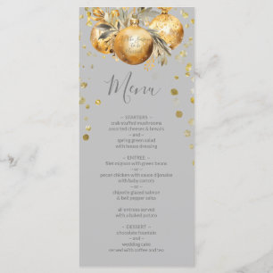 Goldgraues Weihnachtsmenü Menükarte
