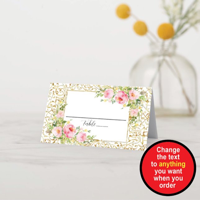 Goldgrenze und Blume Platzkarte (Von Creator hochgeladen)
