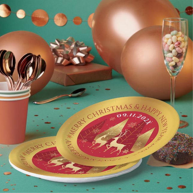 Goldgrenzpapiere für Weihnachtsschreiben - Teller (Multi)