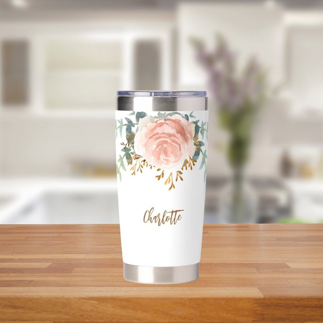 Goldgrün der Rose Floral Thermobecher (Von Creator hochgeladen)