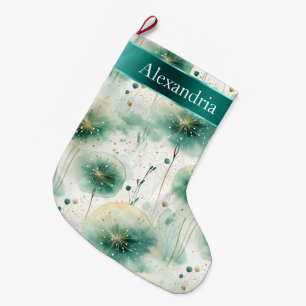 Goldgrün-weiße Blume Weihnachtsname Großer Weihnachtsstrumpf