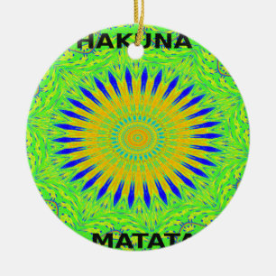 Goldgrüne traditionelle afrikanische Stoffarben Keramik Ornament