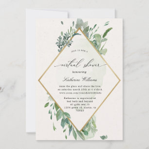 goldgrüne virtuelle Babydusche Einladung