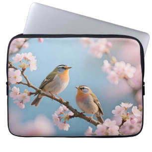 Goldhähnchen Kirschblüten Frühling Laptopschutzhülle